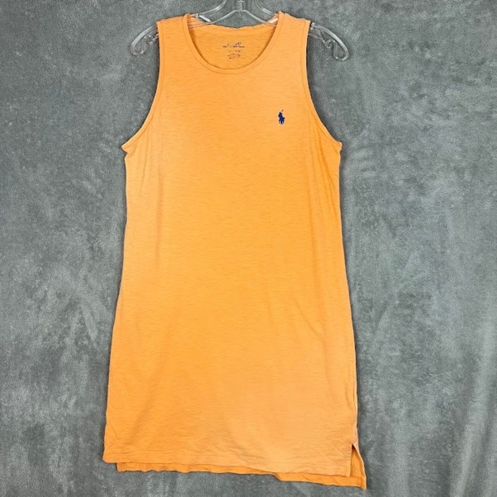 Polo Ralph Lauren Tank Dress Womens S/M Orange Preppy Basics Minimalist